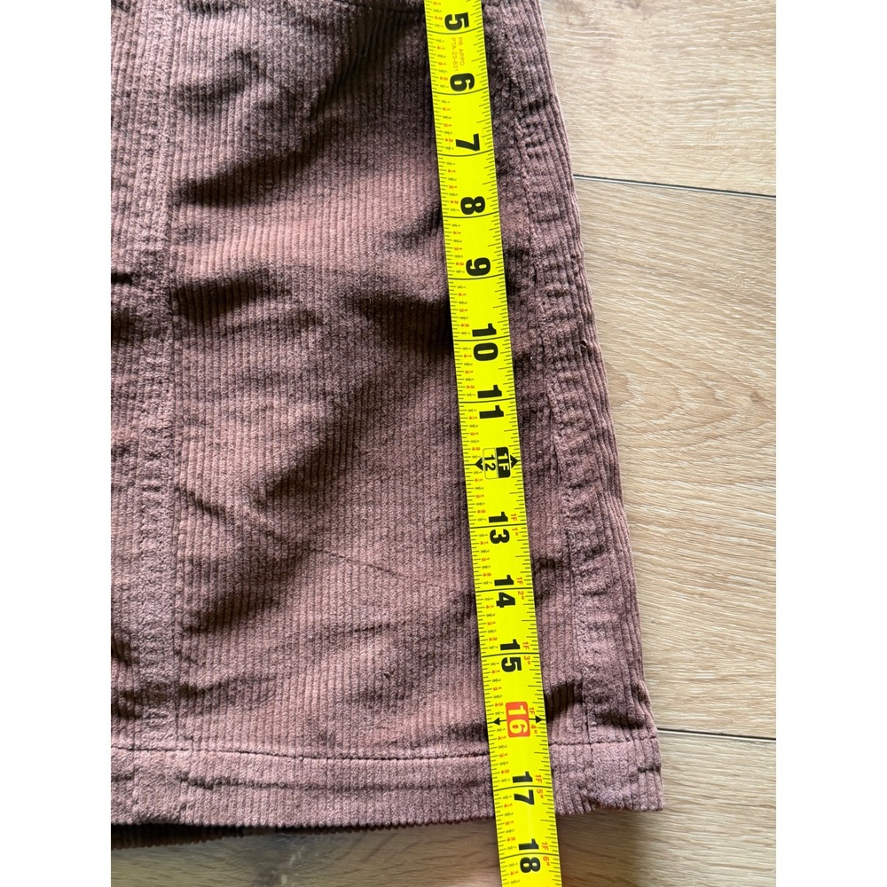 Brown Corduroy Mini Skirt Super Hi-Rise A-Line Button Front‎ 16 90s Inspired - Picture 6 of 6